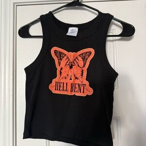 Hell Bent Black and Orange Tank Top